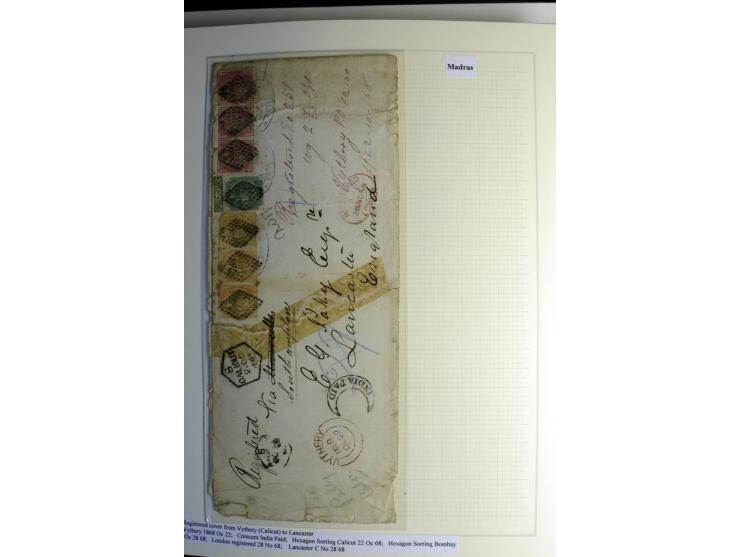 1823/80 (ca.), Stempelsammlung auf rd. 70 Briefen und zahlreichen Marken und Briefstücken, dabei viele interessante Stücke, E
