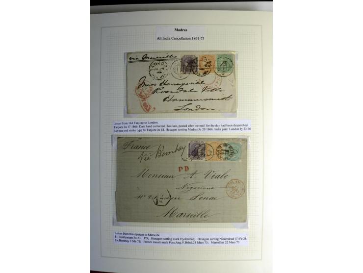 1823/80 (ca.), Stempelsammlung auf rd. 70 Briefen und zahlreichen Marken und Briefstücken, dabei viele interessante Stücke, E
