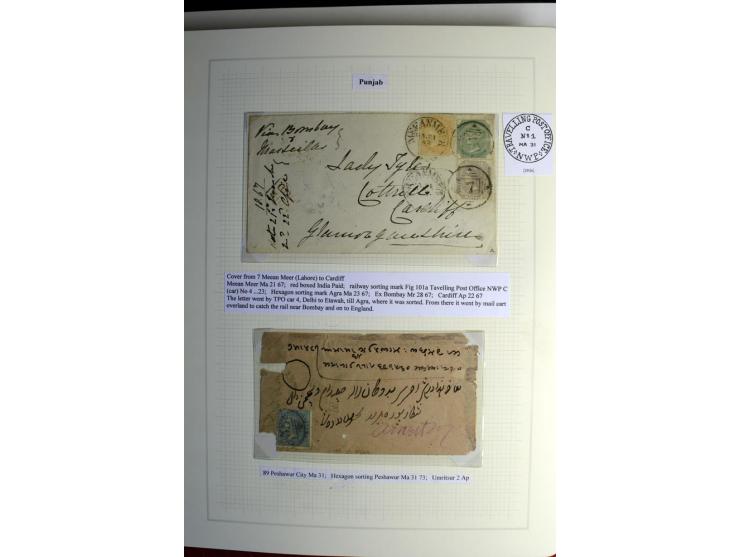 1823/80 (ca.), Stempelsammlung auf rd. 70 Briefen und zahlreichen Marken und Briefstücken, dabei viele interessante Stücke, E