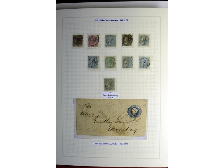 1823/80 (ca.), Stempelsammlung auf rd. 70 Briefen und zahlreichen Marken und Briefstücken, dabei viele interessante Stücke, E
