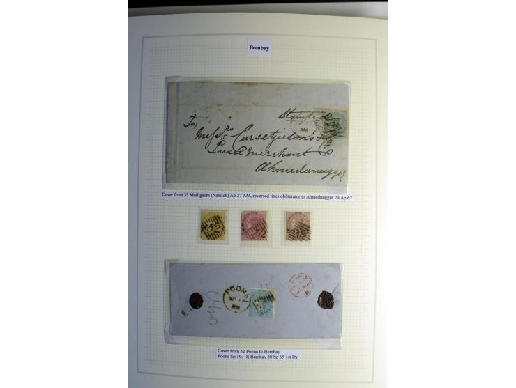 1823/80 (ca.), Stempelsammlung auf rd. 70 Briefen und zahlreichen Marken und Briefstücken, dabei viele interessante Stücke, E