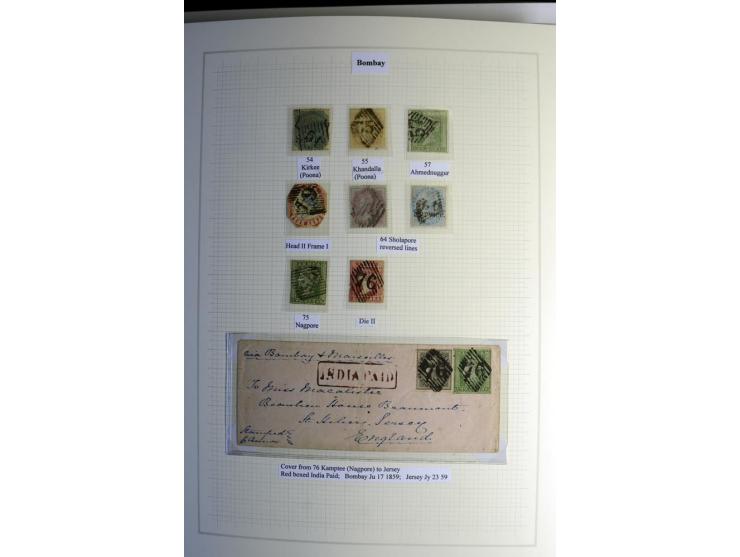 1823/80 (ca.), Stempelsammlung auf rd. 70 Briefen und zahlreichen Marken und Briefstücken, dabei viele interessante Stücke, E