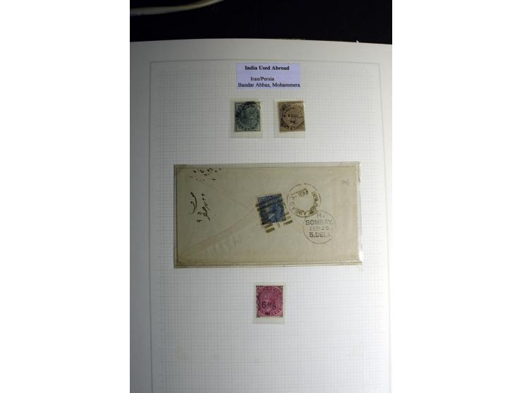 USED ABROAD: 1855/1935 (ca.), interessante Sammlung mit rd. 50 Briefen und Ganzsachen sowie vielen losen Marken und Briefstüc