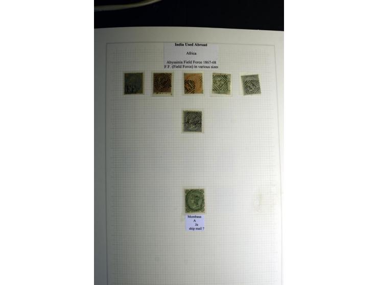 USED ABROAD: 1855/1935 (ca.), interessante Sammlung mit rd. 50 Briefen und Ganzsachen sowie vielen losen Marken und Briefstüc
