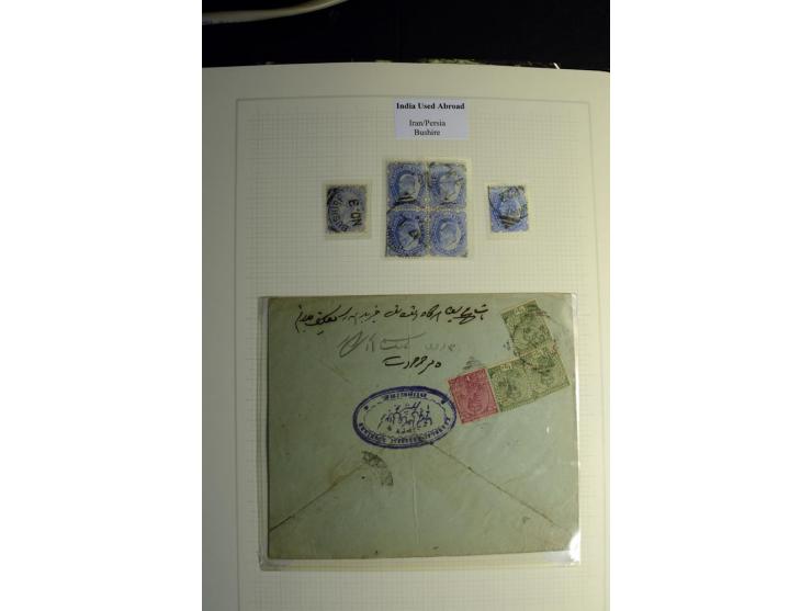 USED ABROAD: 1855/1935 (ca.), interessante Sammlung mit rd. 50 Briefen und Ganzsachen sowie vielen losen Marken und Briefstüc