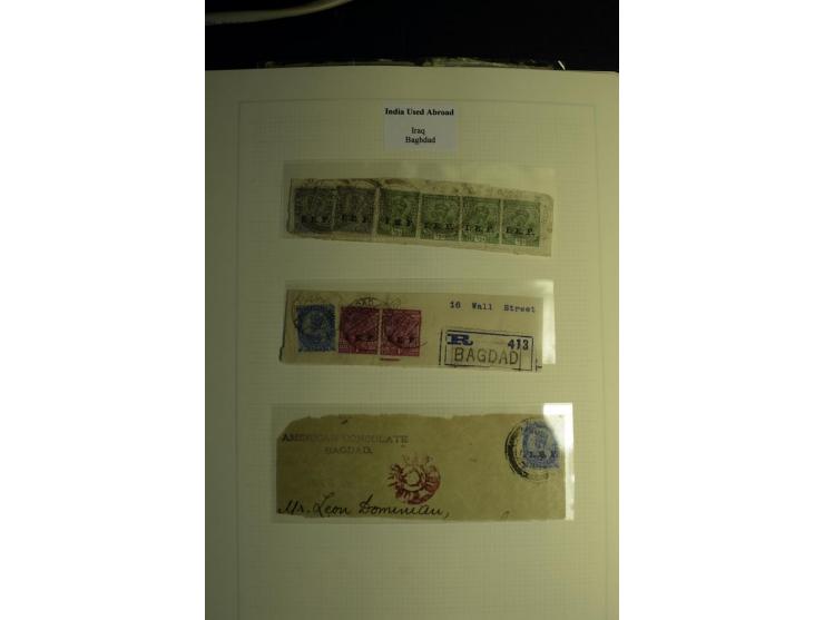 USED ABROAD: 1855/1935 (ca.), interessante Sammlung mit rd. 50 Briefen und Ganzsachen sowie vielen losen Marken und Briefstüc
