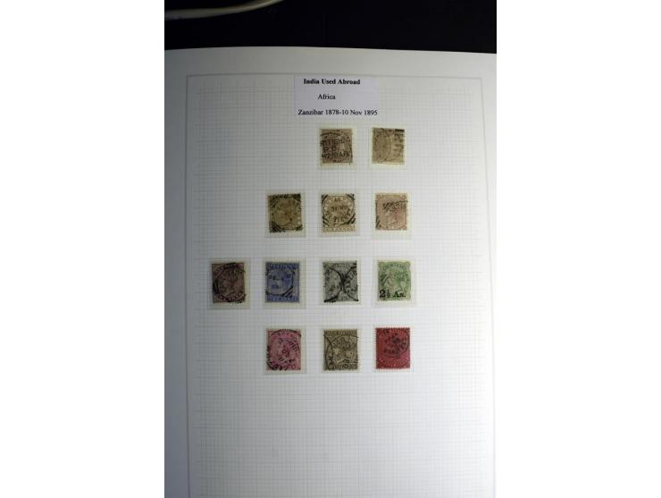USED ABROAD: 1855/1935 (ca.), interessante Sammlung mit rd. 50 Briefen und Ganzsachen sowie vielen losen Marken und Briefstüc