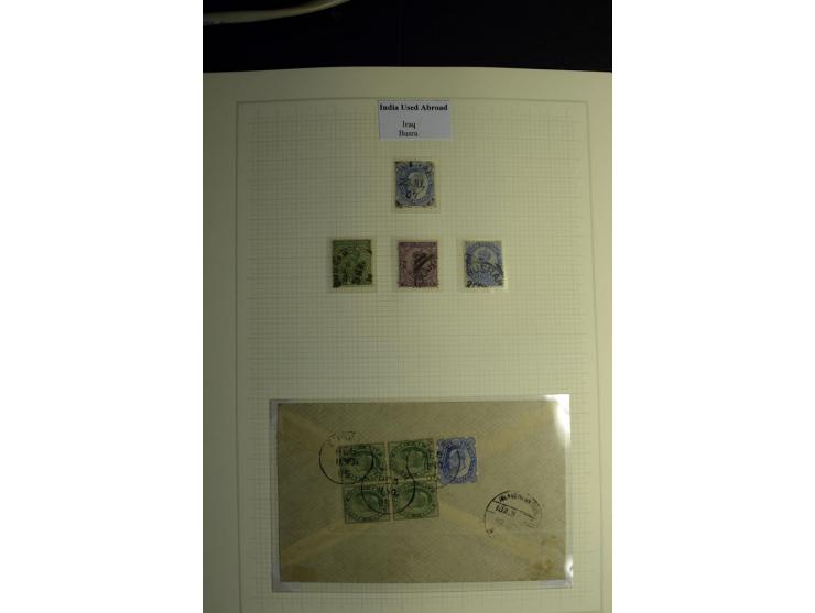 USED ABROAD: 1855/1935 (ca.), interessante Sammlung mit rd. 50 Briefen und Ganzsachen sowie vielen losen Marken und Briefstüc