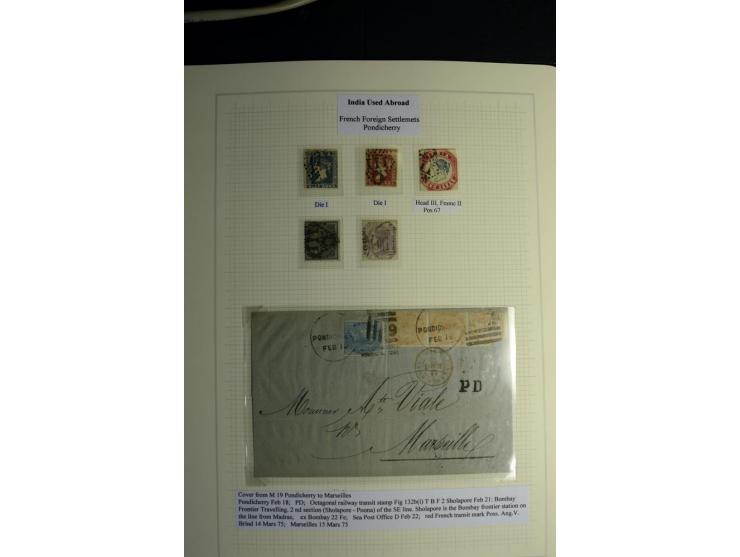USED ABROAD: 1855/1935 (ca.), interessante Sammlung mit rd. 50 Briefen und Ganzsachen sowie vielen losen Marken und Briefstüc