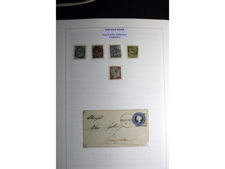 USED ABROAD: 1855/1935 (ca.), interessante Sammlung mit rd. 50 Briefen und Ganzsachen sowie vielen losen Marken und Briefstüc