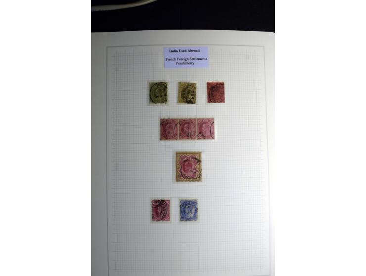 USED ABROAD: 1855/1935 (ca.), interessante Sammlung mit rd. 50 Briefen und Ganzsachen sowie vielen losen Marken und Briefstüc