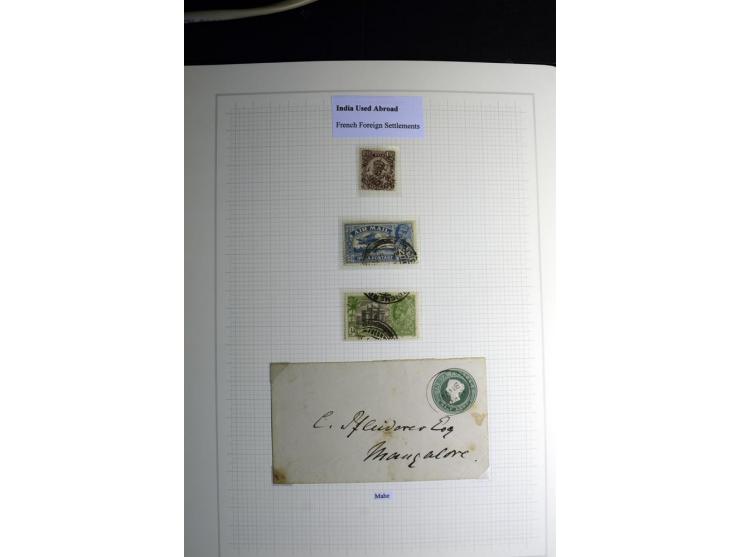 USED ABROAD: 1855/1935 (ca.), interessante Sammlung mit rd. 50 Briefen und Ganzsachen sowie vielen losen Marken und Briefstüc