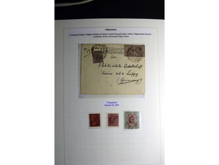 USED ABROAD: 1855/1935 (ca.), interessante Sammlung mit rd. 50 Briefen und Ganzsachen sowie vielen losen Marken und Briefstüc
