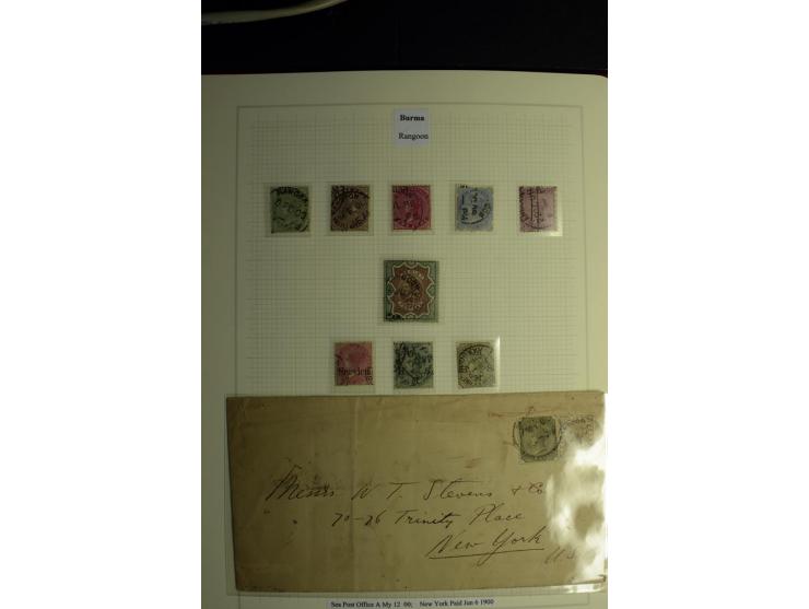 USED ABROAD: 1855/1935 (ca.), interessante Sammlung mit rd. 50 Briefen und Ganzsachen sowie vielen losen Marken und Briefstüc