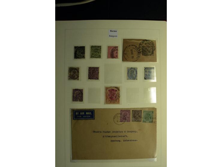 USED ABROAD: 1855/1935 (ca.), interessante Sammlung mit rd. 50 Briefen und Ganzsachen sowie vielen losen Marken und Briefstüc