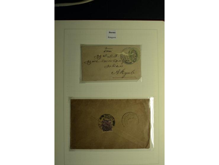 USED ABROAD: 1855/1935 (ca.), interessante Sammlung mit rd. 50 Briefen und Ganzsachen sowie vielen losen Marken und Briefstüc