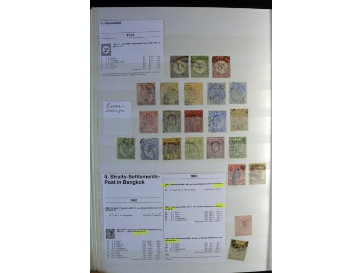 1867/1957, sehr schöne ungebrauchte und gestempelte Sammlung mit vielen besseren Werten, dabei u.a. Strait Settlements Mi.-Nr