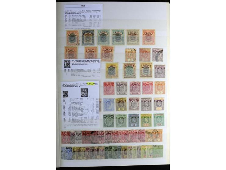 1867/1957, sehr schöne ungebrauchte und gestempelte Sammlung mit vielen besseren Werten, dabei u.a. Strait Settlements Mi.-Nr