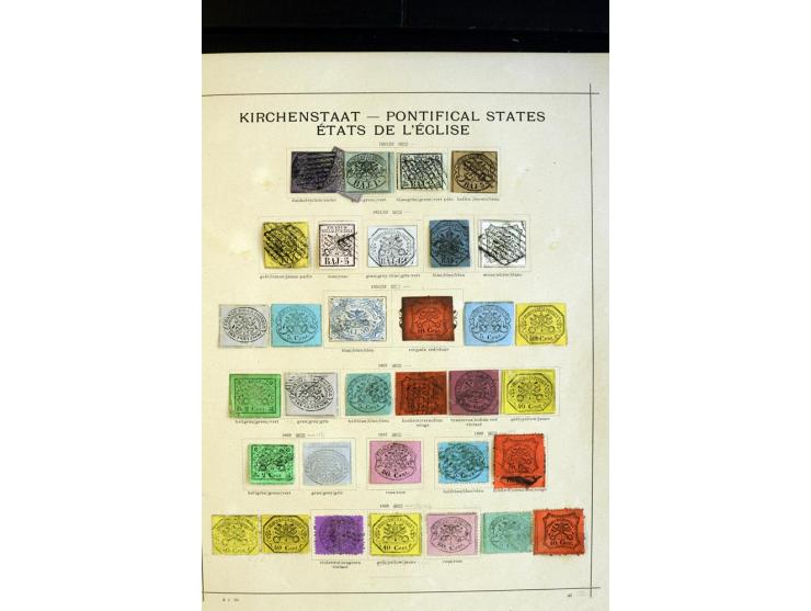 1852/1913, ungebrauchte und gestempelte Sammlung ab Kirchenstaat mit vielen alten Marken, kpl. Ausgaben und später auch besse