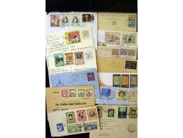 1876/1990 (ca.), interessanter Posten mit über 120 Briefen, Karten und Ganzsachen mit Schwerpunkt vor 1945, dabei viele Bild-
