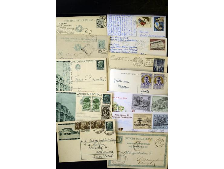 1876/1990 (ca.), interessanter Posten mit über 120 Briefen, Karten und Ganzsachen mit Schwerpunkt vor 1945, dabei viele Bild-