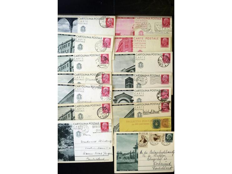 1876/1990 (ca.), interessanter Posten mit über 120 Briefen, Karten und Ganzsachen mit Schwerpunkt vor 1945, dabei viele Bild-