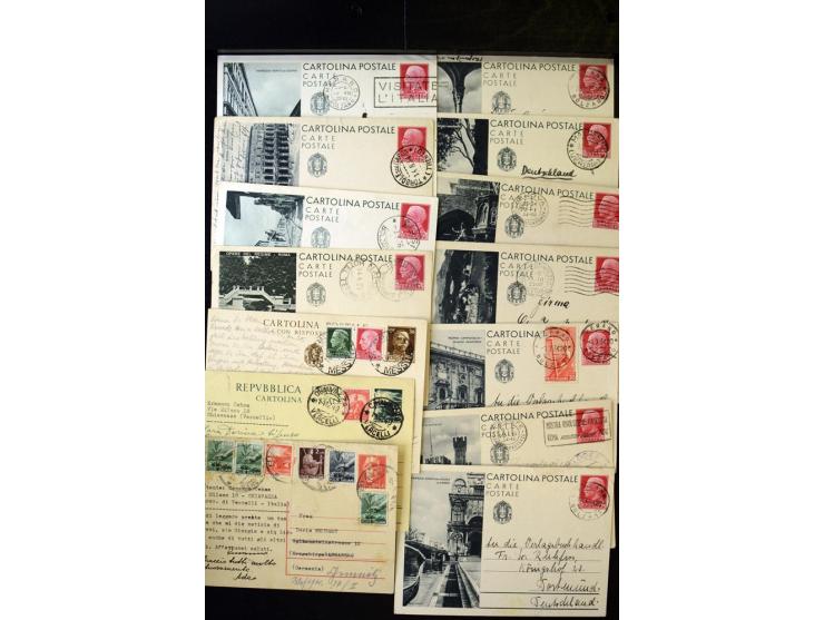 1876/1990 (ca.), interessanter Posten mit über 120 Briefen, Karten und Ganzsachen mit Schwerpunkt vor 1945, dabei viele Bild-