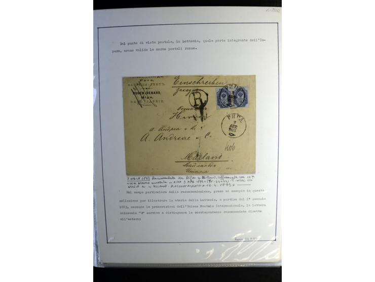 1893/1964, Sammlungen von rund 100 Reco-Briefen und Karten von der russischen über die lettische und deutsche bis zur sowjeti