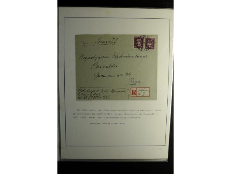 1893/1964, Sammlungen von rund 100 Reco-Briefen und Karten von der russischen über die lettische und deutsche bis zur sowjeti