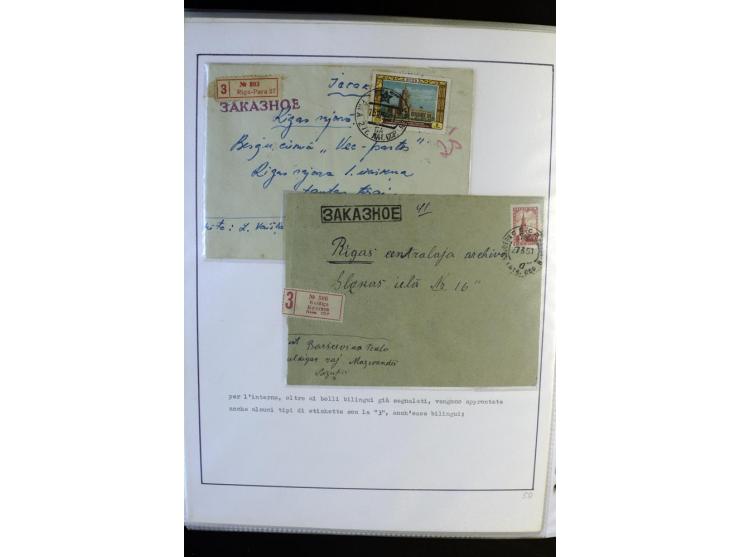 1893/1964, Sammlungen von rund 100 Reco-Briefen und Karten von der russischen über die lettische und deutsche bis zur sowjeti