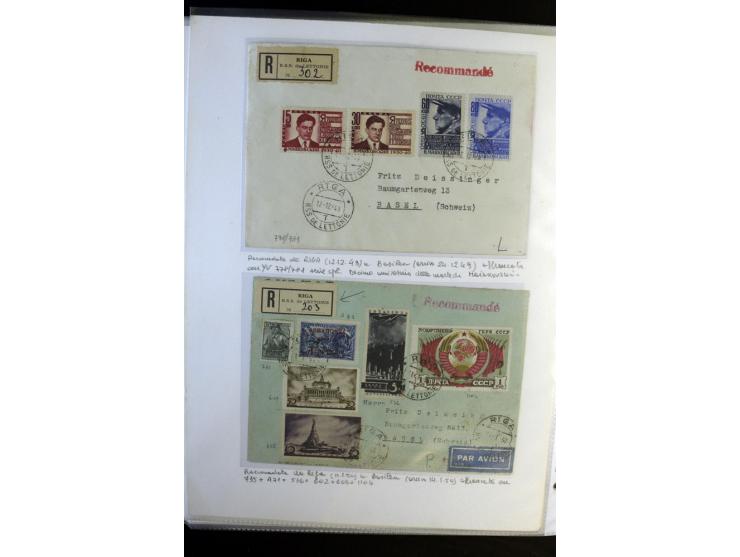 1893/1964, Sammlungen von rund 100 Reco-Briefen und Karten von der russischen über die lettische und deutsche bis zur sowjeti
