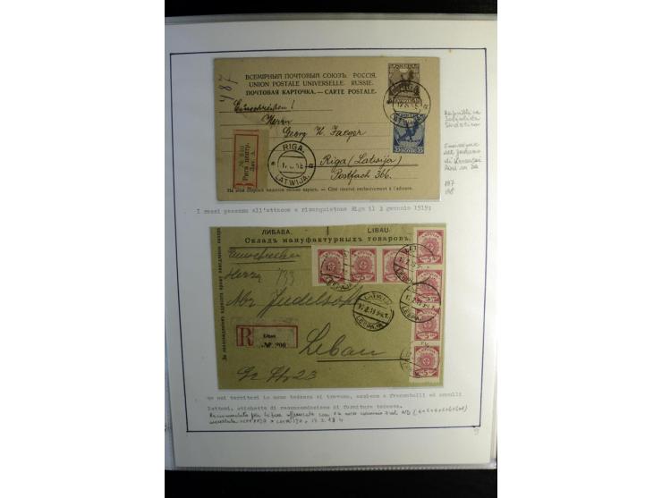 1893/1964, Sammlungen von rund 100 Reco-Briefen und Karten von der russischen über die lettische und deutsche bis zur sowjeti