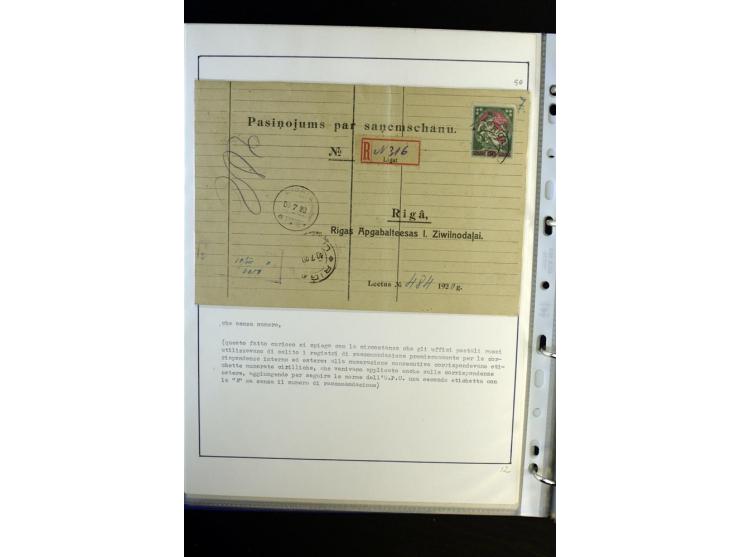 1893/1964, Sammlungen von rund 100 Reco-Briefen und Karten von der russischen über die lettische und deutsche bis zur sowjeti