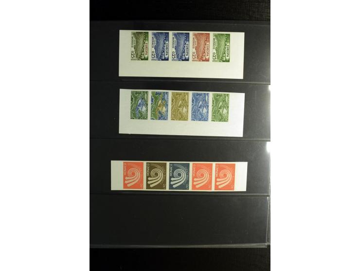 1962/95, postfrische Sammlung ungezähnter Farbproben, meist in 5er-Streifen verschiedener Farben; insgesamt 145 Werte