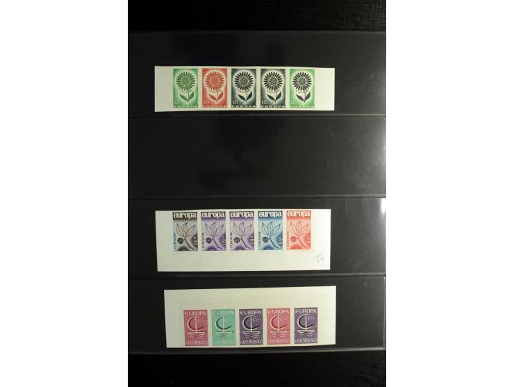 1962/95, postfrische Sammlung ungezähnter Farbproben, meist in 5er-Streifen verschiedener Farben; insgesamt 145 Werte