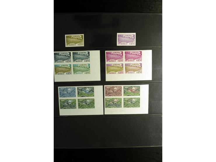 1962/95, postfrische Sammlung ungezähnter Farbproben, meist in 5er-Streifen verschiedener Farben; insgesamt 145 Werte