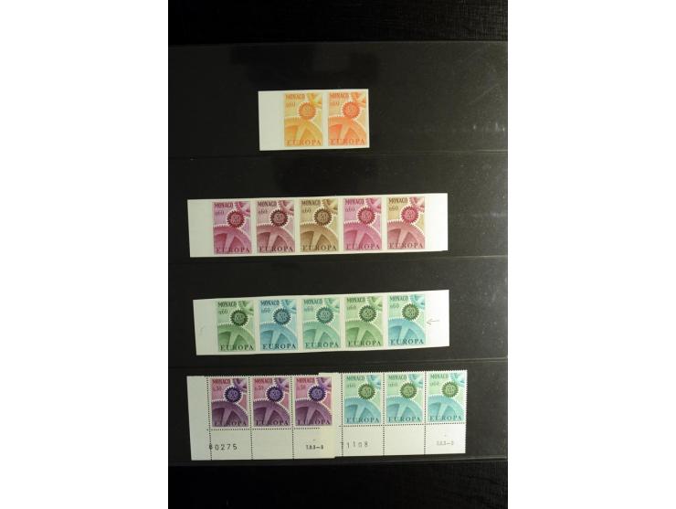 1962/95, postfrische Sammlung ungezähnter Farbproben, meist in 5er-Streifen verschiedener Farben; insgesamt 145 Werte
