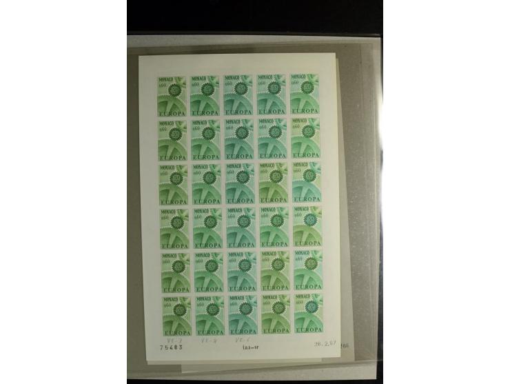 1966/73, CEPT-Ausgaben 1966-67 und 1970-73 jeweils im ungezähnten Farbprobedruck-Bogen, 1966 2 verschiedene, postfrisch, insg