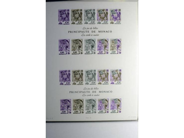 1974/94, Spezial-Sammlung von Probedrucken der Block-Ausgabe, ab 1978 in Form von Doppelblocks, teils 2 oder 3 pro Jahr in un