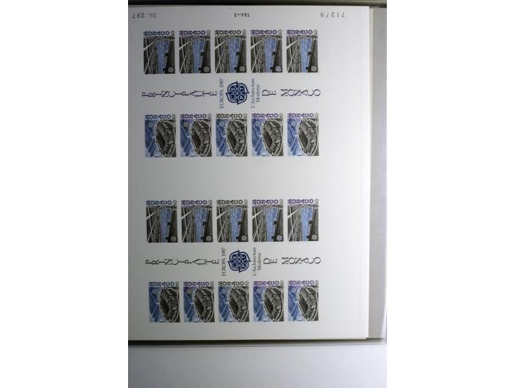 1974/94, Spezial-Sammlung von Probedrucken der Block-Ausgabe, ab 1978 in Form von Doppelblocks, teils 2 oder 3 pro Jahr in un