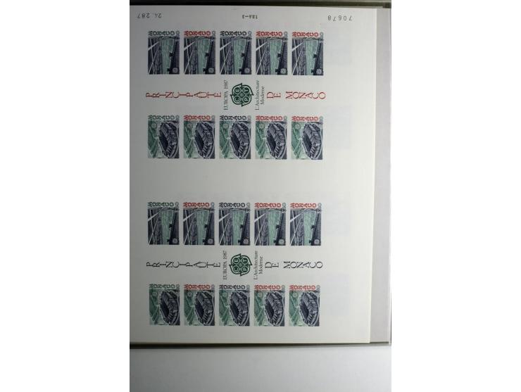 1974/94, Spezial-Sammlung von Probedrucken der Block-Ausgabe, ab 1978 in Form von Doppelblocks, teils 2 oder 3 pro Jahr in un