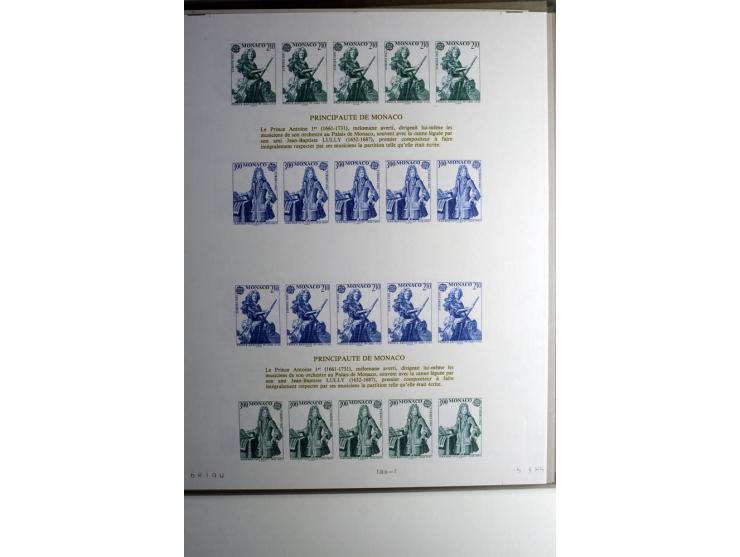 1974/94, Spezial-Sammlung von Probedrucken der Block-Ausgabe, ab 1978 in Form von Doppelblocks, teils 2 oder 3 pro Jahr in un