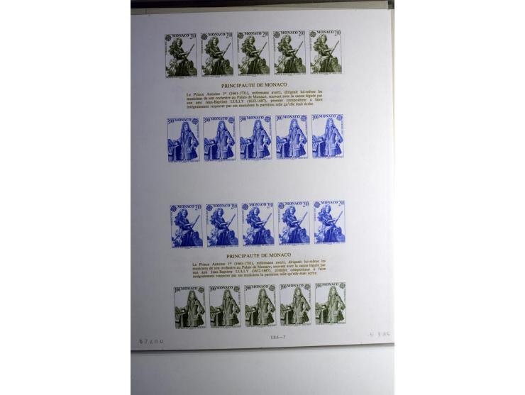1974/94, Spezial-Sammlung von Probedrucken der Block-Ausgabe, ab 1978 in Form von Doppelblocks, teils 2 oder 3 pro Jahr in un