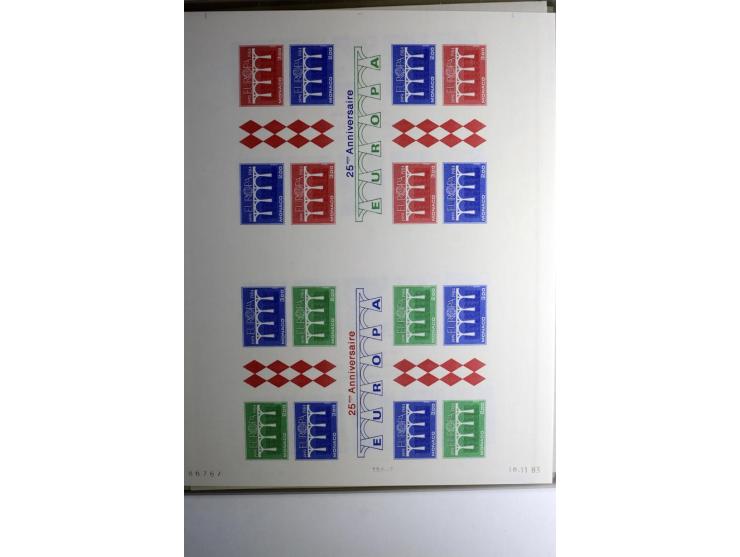 1974/94, Spezial-Sammlung von Probedrucken der Block-Ausgabe, ab 1978 in Form von Doppelblocks, teils 2 oder 3 pro Jahr in un