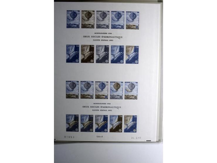 1974/94, Spezial-Sammlung von Probedrucken der Block-Ausgabe, ab 1978 in Form von Doppelblocks, teils 2 oder 3 pro Jahr in un