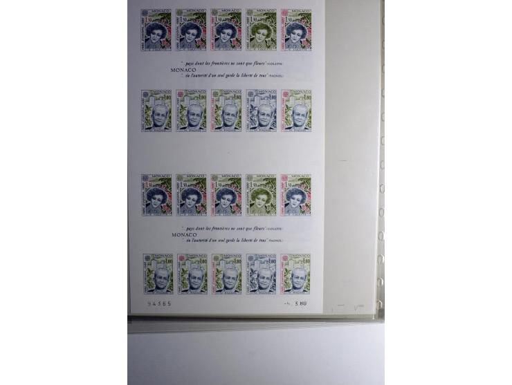 1974/94, Spezial-Sammlung von Probedrucken der Block-Ausgabe, ab 1978 in Form von Doppelblocks, teils 2 oder 3 pro Jahr in un