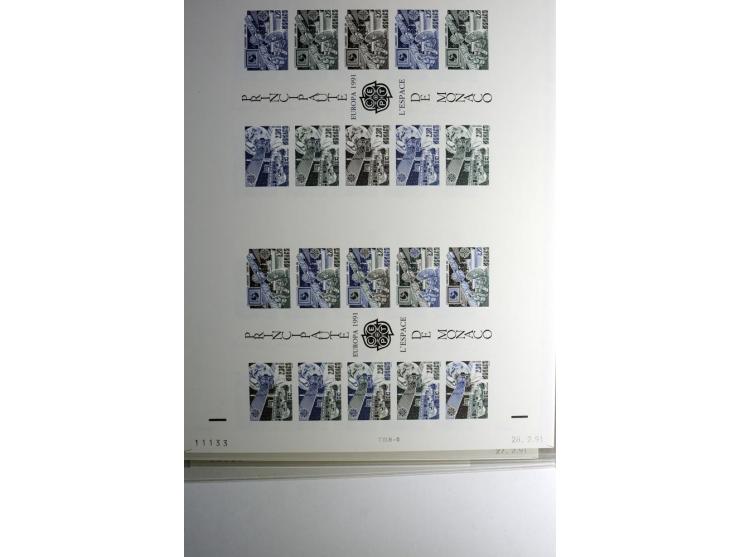1974/94, Spezial-Sammlung von Probedrucken der Block-Ausgabe, ab 1978 in Form von Doppelblocks, teils 2 oder 3 pro Jahr in un