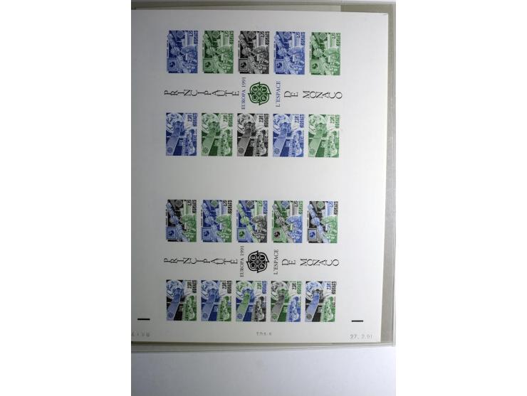 1974/94, Spezial-Sammlung von Probedrucken der Block-Ausgabe, ab 1978 in Form von Doppelblocks, teils 2 oder 3 pro Jahr in un