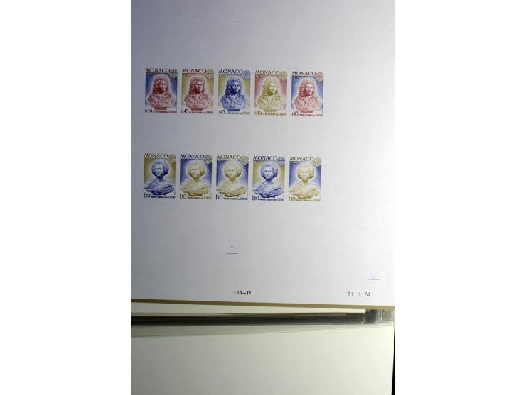 1974/94, Spezial-Sammlung von Probedrucken der Block-Ausgabe, ab 1978 in Form von Doppelblocks, teils 2 oder 3 pro Jahr in un