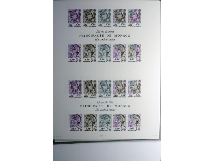 1974/94, Spezial-Sammlung von Probedrucken der Block-Ausgabe, ab 1978 in Form von Doppelblocks, teils 2 oder 3 pro Jahr in un